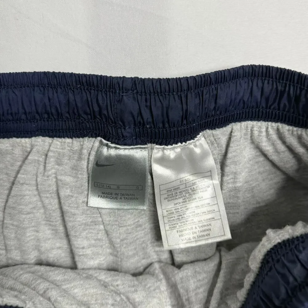 Vintage 1990s Nike Track Pants Windbreaker Pants Navy Blue Size Large